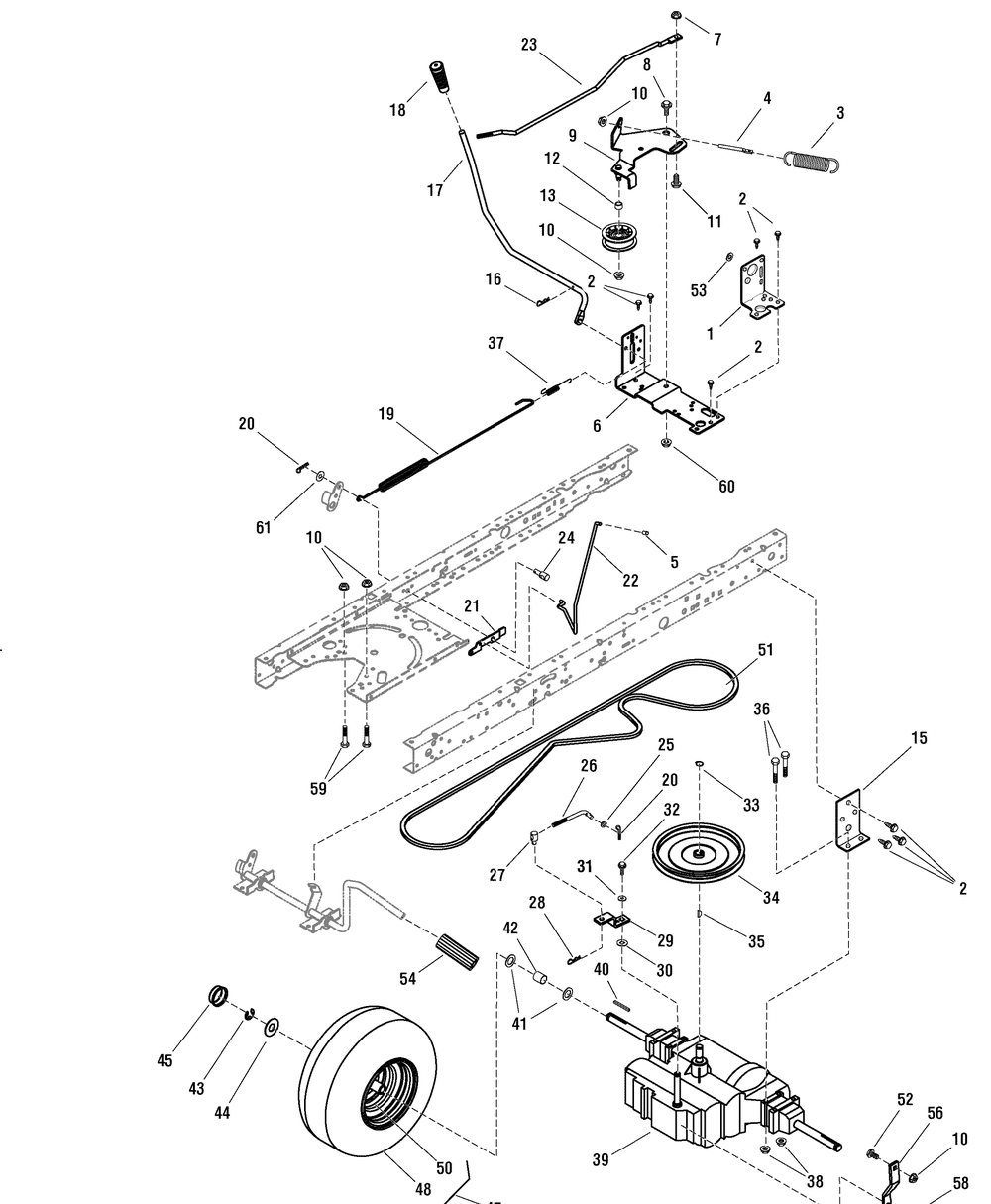 Motion Drive Group - Gear Drive (7501096) Diagram and Parts List for 7800565-RT125380 2009 Briggs and Stratton Lawn Tractor